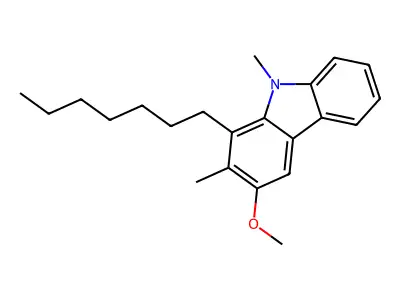 9H-Carbazole, 2,9-dimethyl-1-heptyl-3-methoxy- structure