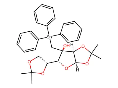 3-C-((Triphenylstannyl)methyl)-1,2-5,6-di-O-isopropylidene-D-allofuranose structure