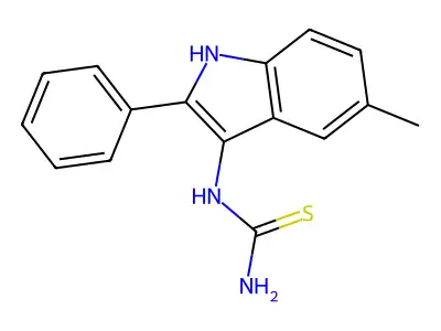 (5-Methyl-2-phenyl-1H-indol-3-yl)thiourea structure