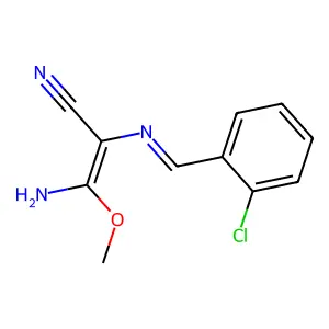 3-Amino-2-{[(2-chlorophenyl)methylene]amino}-3-methoxyacrylonitrile structure