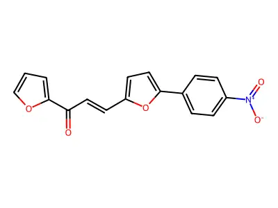(2E)-1-(furan-2-yl)-3-[5-(4-nitrophenyl)furan-2-yl]prop-2-en-1-one structure