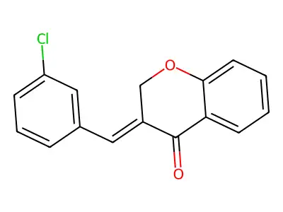 3-[(E)-(3-chlorophenyl)methylidene]-2,3-dihydro-4H-chromen-4-one structure