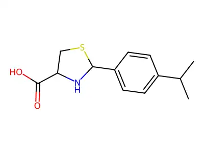 2-(4-Isopropylphenyl)-1,3-thiazolidine-4-carboxylic acid structure