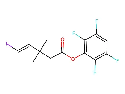(2,3,5,6-Tetrafluorophenyl) 5-iodo-3,3-dimethylpent-4-enoate structure
