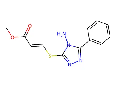 Methyl 3-[(4-amino-5-phenyl-1,2,4-triazol-3-yl)sulfanyl]prop-2-enoate structure