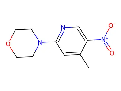4-{5-Nitro-4-methyl-2-pyridinyl}morpholine structure