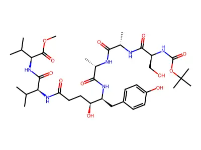 Boc-Ser-Ala-Ala-Tyrpsi(CH(OH)CH2)Gly-Val-Val-OCH3 structure