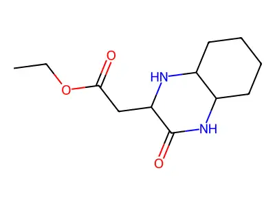 Ethyl (3-oxodecahydroquinoxalin-2-yl)acetate structure