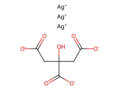 1,2,3-Propanetricarboxylic acid, 2-hydroxy-, silver(1+) salt (1:3) structure