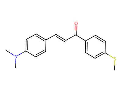 (E)-3-(4-dimethylaminophenyl)-1-(4-methylsulfanylphenyl)prop-2-en-1-one structure