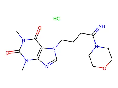 C15H22N6O3.ClH.3/2H2O structure
