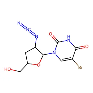 Uridine, 2'-azido-5-bromo-2',3'-dideoxy- structure