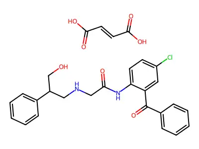 N-(2-Benzoyl-4-chlorophenyl)-2-(3-hydroxy-2-phenylpropylamino)acetamide maleate structure