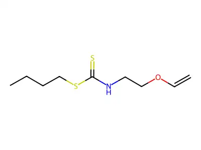 Carbamodithioic acid, (2-(ethenyloxy)ethyl)-, butyl ester structure