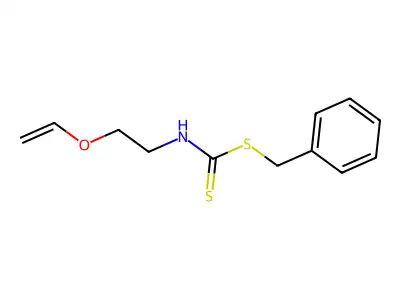 Carbamodithioic acid, (2-(ethenyloxy)ethyl)-, phenylmethyl ester structure