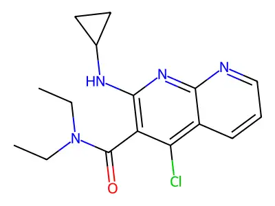 1,8-Naphthyridine-3-carboxamide, 4-chloro-2-(cyclopropylamino)-N,N-diethyl- structure