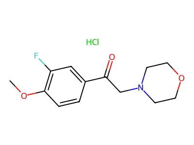 Ethanone, 1-(3-fluoro-4-methoxyphenyl)-2-(4-morpholinyl)-, hydrochloride structure