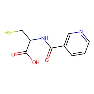 (2R)-2-(pyridine-3-carbonylamino)-3-sulfanylpropanoic acid structure