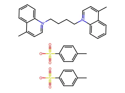 4-Methyl-1-[4-(4-methylquinolin-1-ium-1-yl)butyl]quinolin-1-ium structure