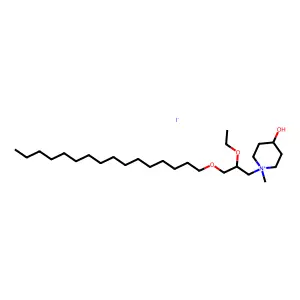 1-(2-Ethoxy-3-hexadecyloxypropyl)-4-hydroxy-1-methyl-piperidinium iodide structure