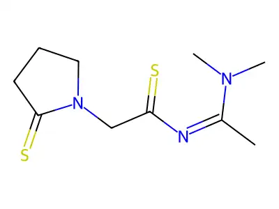 N-(1-(Dimethylamino)ethylidene)-2-thioxo-1-pyrrolidineethanethioamide structure