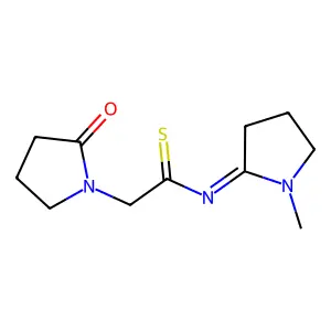 N-(1-Methyl-2-pyrrolidinylidene)-2-oxo-1-pyrrolidineethanethioamide structure