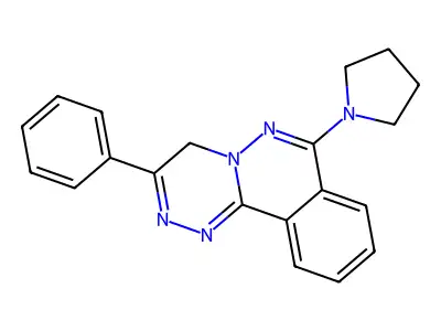 4H-(1,2,4)Triazino(3,4-a)phthalazine, 3-phenyl-7-(1-pyrrolidinyl)- structure