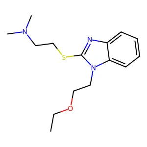 1-Ethoxyethyl-2-dimethylaminoethylthiobenzimidazole structure