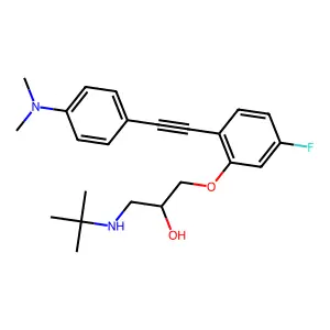 1-(tert-Butylamino)-3-(2-((4-(dimethylamino)phenyl)ethynyl)-5-fluorophenoxy)propan-2-ol structure