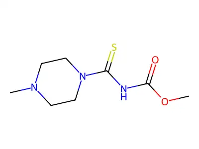 Methyl (4-methyl-1-piperazinyl)carbothioylcarbamate structure