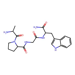 Alanyl-prolyl-glycyl-tryptophanamide structure