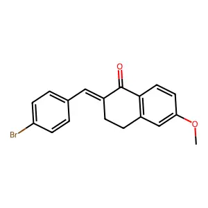 2-(4-bromobenzylidene)-6-methoxy-3,4-dihydro-1(2H)-naphthalenone structure