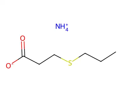 propanoic acid, 3-(propylthio)-, ammonium salt structure