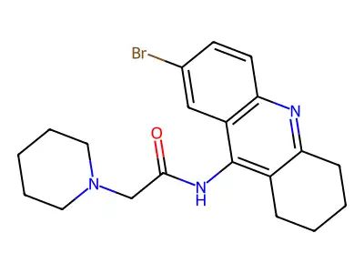 1-Piperidineacetamide, N-(7-bromo-1,2,3,4-tetrahydro-9-acridinyl)- structure