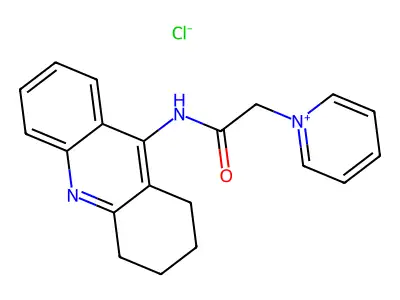 Pyridinium, 1-(2-oxo-2-((1,2,3,4-tetrahydro-9-acridinyl)amino)ethyl)-, chloride structure
