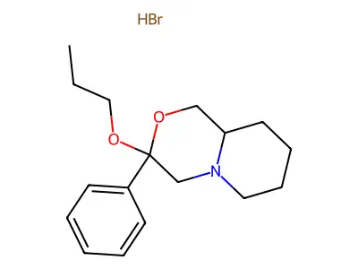 Pyrido(2,1-c)(1,4)oxazine, octahydro-3-phenyl-3-propoxy-, hydrobromide structure
