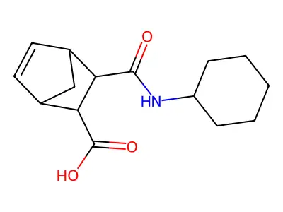 3-(N-Cyclohexylcarbamoyl)-5-norbornene-2-carboxylic acid structure