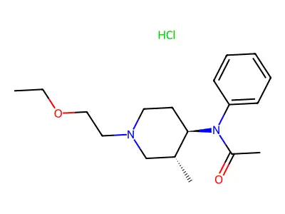 Acetamide, N-(1-(2-ethoxyethyl)-3-methyl-4-piperidinyl)-N-phenyl-, monohydrochloride, trans- structure