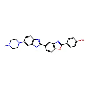4-(5-(5-(4-Methyl-1-piperazinyl)-1H-benzimidazol-2-yl)-2-benzoxazolyl)phenol structure
