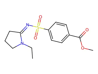Methyl 4-[(1-ethylpyrrolidin-2-ylidene)amino]sulfonylbenzoate structure