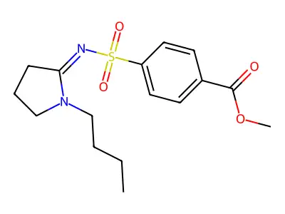 Methyl 4-[(1-butylpyrrolidin-2-ylidene)amino]sulfonylbenzoate structure