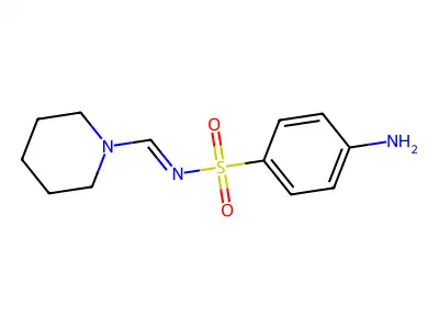 4-amino-N-(piperidin-1-ylmethylidene)benzenesulfonamide structure