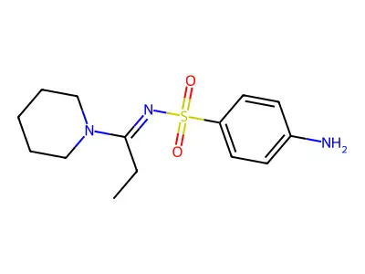 4-amino-N-(1-piperidin-1-ylpropylidene)benzenesulfonamide structure