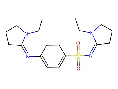 Benzenesulfonamide,N-(1-ethyl-2-pyrrolidinylidene)-4-[(1-ethyl-2-pyrrolidinylidene)amino]- structure