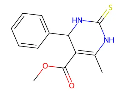 Methyl 6-methyl-4-phenyl-2-thioxo-1,2,3,4-tetrahydropyrimidine-5-carboxylate structure