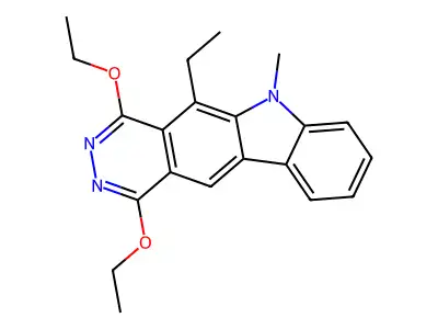 6H-Pyridazino(4,5-b)carbazole, 1,4-diethoxy-5-ethyl-6-methyl- structure