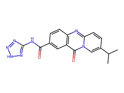 11H-Pyrido(2,1-b)quinazoline-2-carboxamide, 8-(1-methylethyl)-11-oxo-N-1H-tetrazol-5-yl- structure