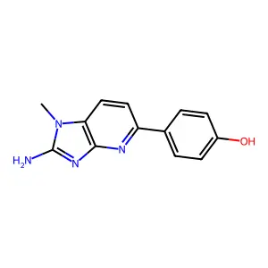 2-Amino-1-methyl-6-(4-hydroxyphenyl)imidazo(4,5-b)pyridine structure