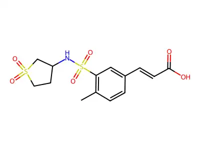 (E)-3-(3-(N-(1,1-dioxidotetrahydrothiophen-3-yl)sulfamoyl)-4-methylphenyl)acrylic acid structure