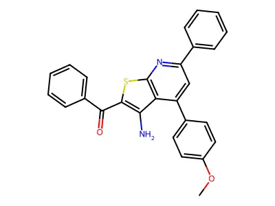 (3-Amino-4-(4-methoxyphenyl)-6-phenylthieno[2,3-b]pyridin-2-yl)(phenyl)methanone structure